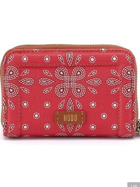 🌸HOBO SMALL ZIP AROUND COATED CANVAS WALLET